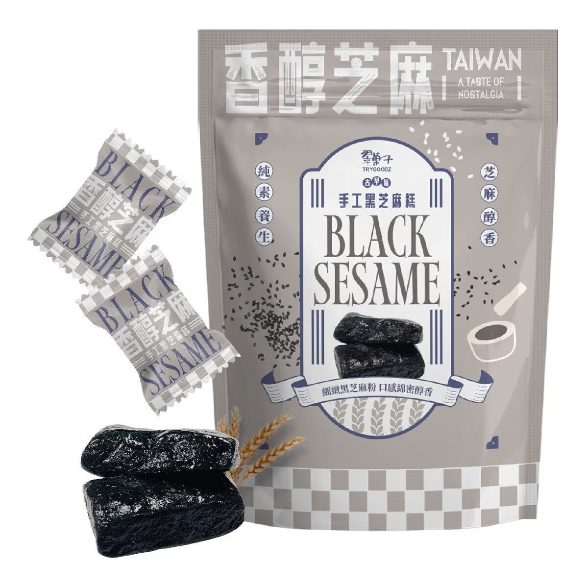 #6524 翠菓子-古早味手工黑芝麻糕 Traditional Handmade Black Sesame Cake (豆之家) 480g, 24/cs