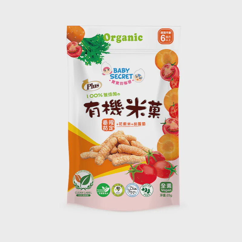 #6531 有機番茄胡蘿蔔米菓 Organic Tomato Carrot Rice Crackers (牧菓) 25g, 30/cs