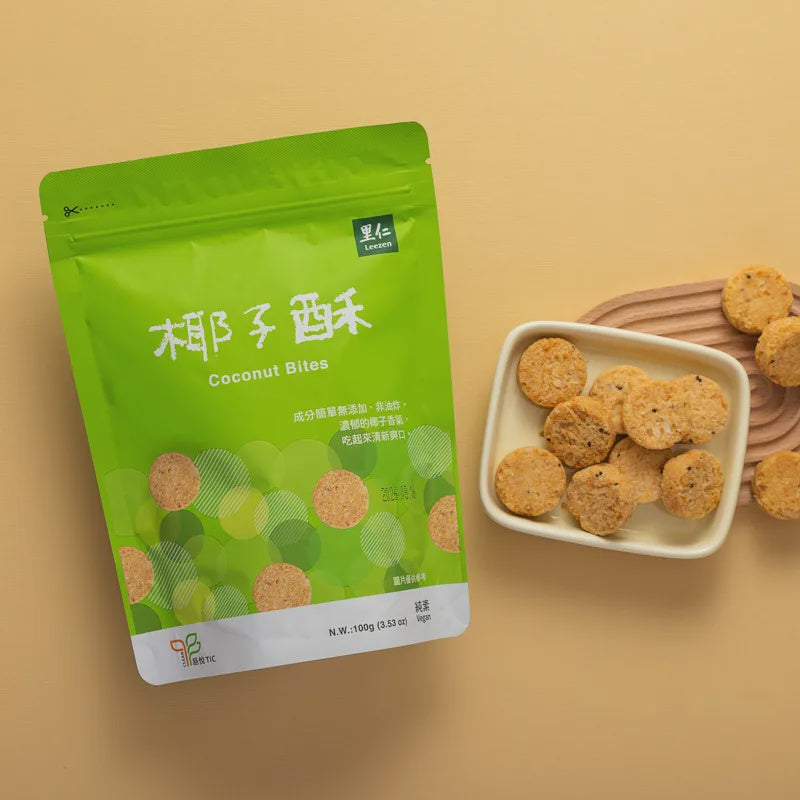 #6614 椰子酥 Coconut Bites (里仁) 100g, 24/cs