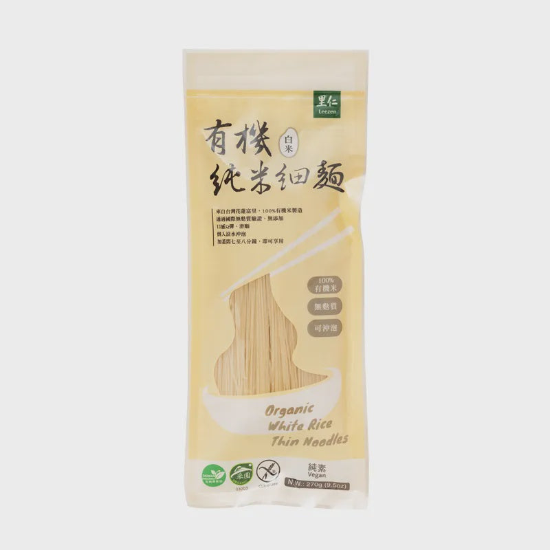 #6396 有機純米細麵 Organic White Rice Thin Noodles (里仁) 270g, 30/cs