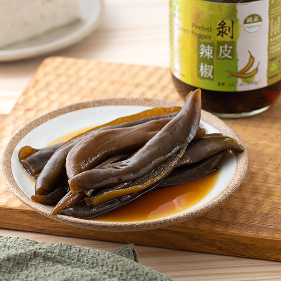 #2313 剝皮辣椒 Peeled Green Pepper (里仁) 460 g, 12/cs