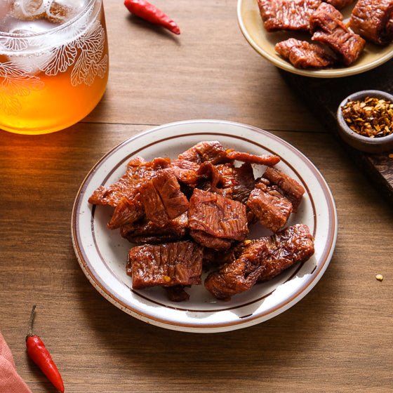 #5845 辣味蜜汁竹腸 Roasted Vegan Jerky-Sweet And Spicy (里仁) 120g, 12/cs