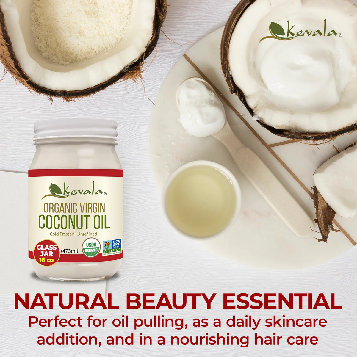 #3198 有機椰子油 Organic Raw Coconut Oil (Kevala) 16 oz