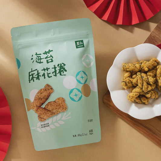 #6386 海苔鹹香麻花捲 Nori Multigrain Twists (里仁) 60g, 35/cs