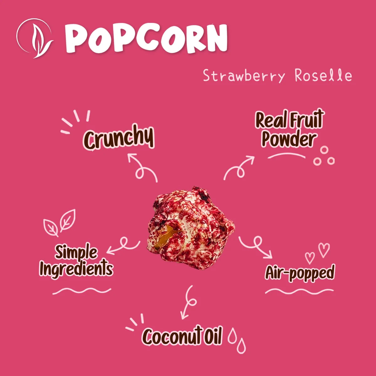 #6684 草莓洛神花爆米花 Strawberry Roselle Popcorn (HNY) 50g, 30/cs