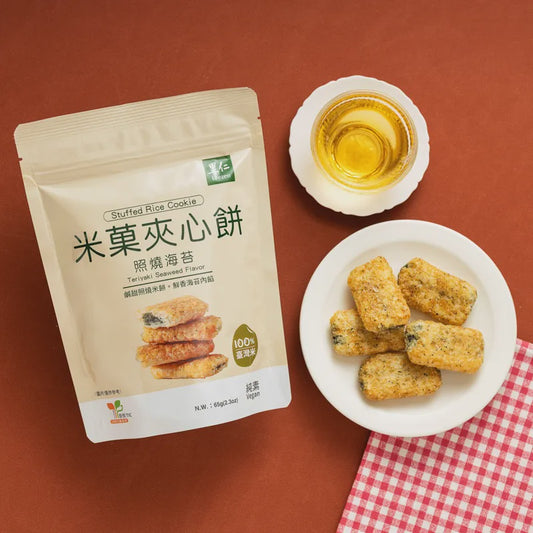 #6537 米菓夾心餅-照燒海苔 Stuffed Rice Cookie -Teriyaki Seaweed Flavor (里仁) 65g, 12/cs