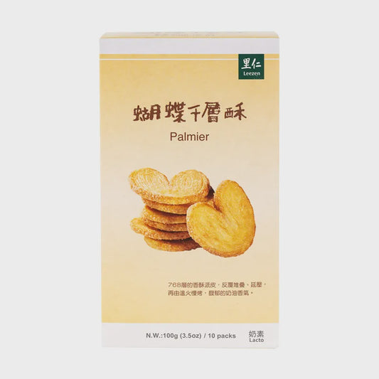 #6374 蝴蝶千層酥 Palmier (里仁) 100g, 24/cs
