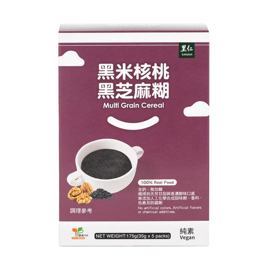 #6530 黑米核桃黑芝麻糊 Multi Grain Cereal (里仁) 175g, 28/cs