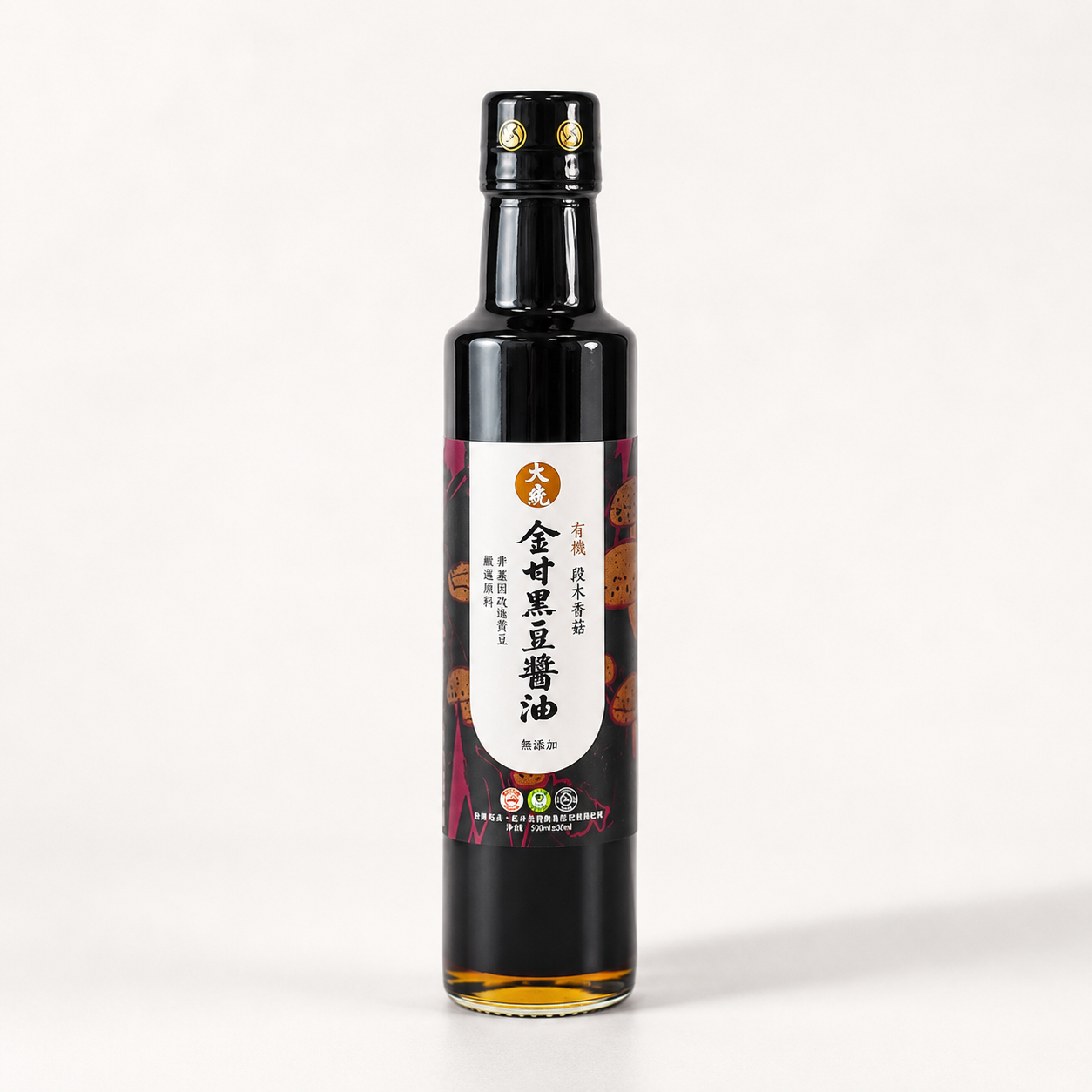 #6189 金甘有機段木香菇黑豆醬油 Premium Organic Shiitake Black Bean Soy Sauce (喜樂之泉) 265 ml