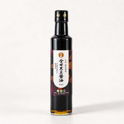 #6189 金甘有機段木香菇黑豆醬油 Premium Organic Shiitake Black Bean Soy Sauce (喜樂之泉) 265 ml