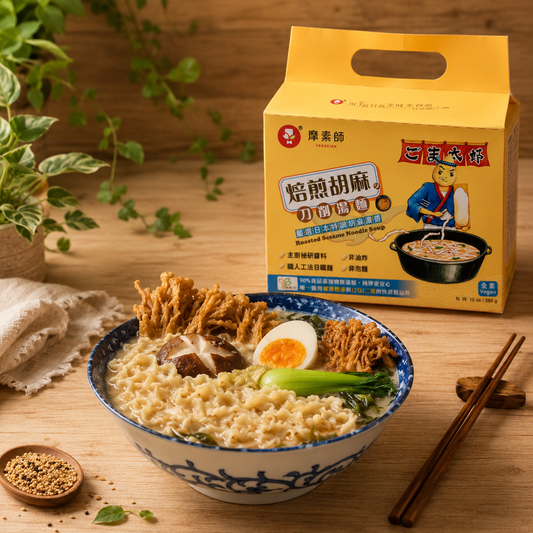 #6639 焙煎胡麻刀削湯麵 Roasted Sesame Noodle Soup (摩素師) 285g, 12/cs