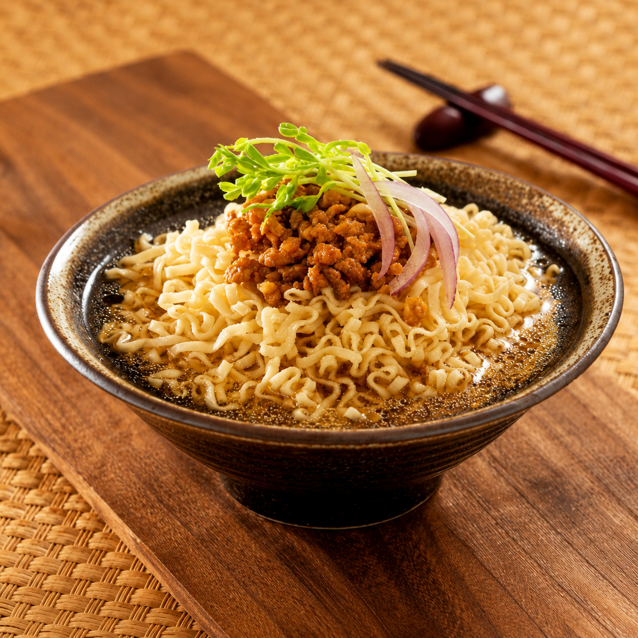 #5888 香蔥素肉燥湯麵 SHALLOT VEG PORK FLAVOUR NOODLES (承昌) 400g, 12/cs