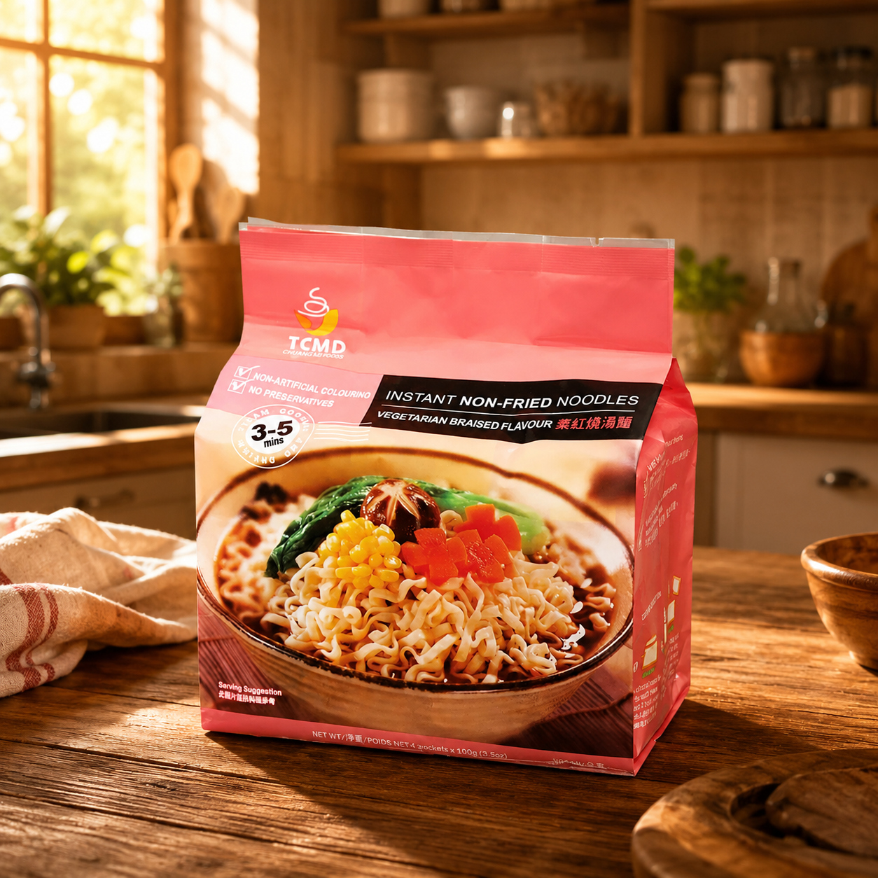 #5876 TCMD 素紅燒湯麵 VEGETARIAN BRAISED FLAVOUR NOODLES (承昌) 100g, 12/cs