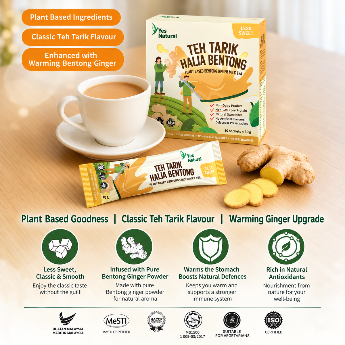 #6678 文冬薑植物奶茶 Bentong Ginger Plant-based Milk Tea Powder (悅意) 300g[30gx10pk], 28/cs