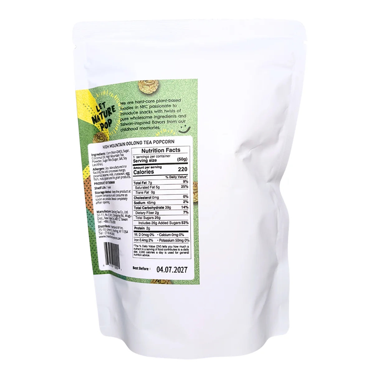 #6681 高山烏龍爆米花 High Mountain Oolong Tea Popcorn (HNY) 50g, 30/cs