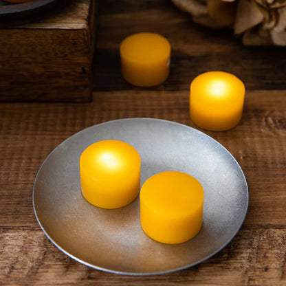 #6154 純蠟燭LED燈-黃-小[弘麒] Led Handcraft Candles (里仁) 36g, 90/cs