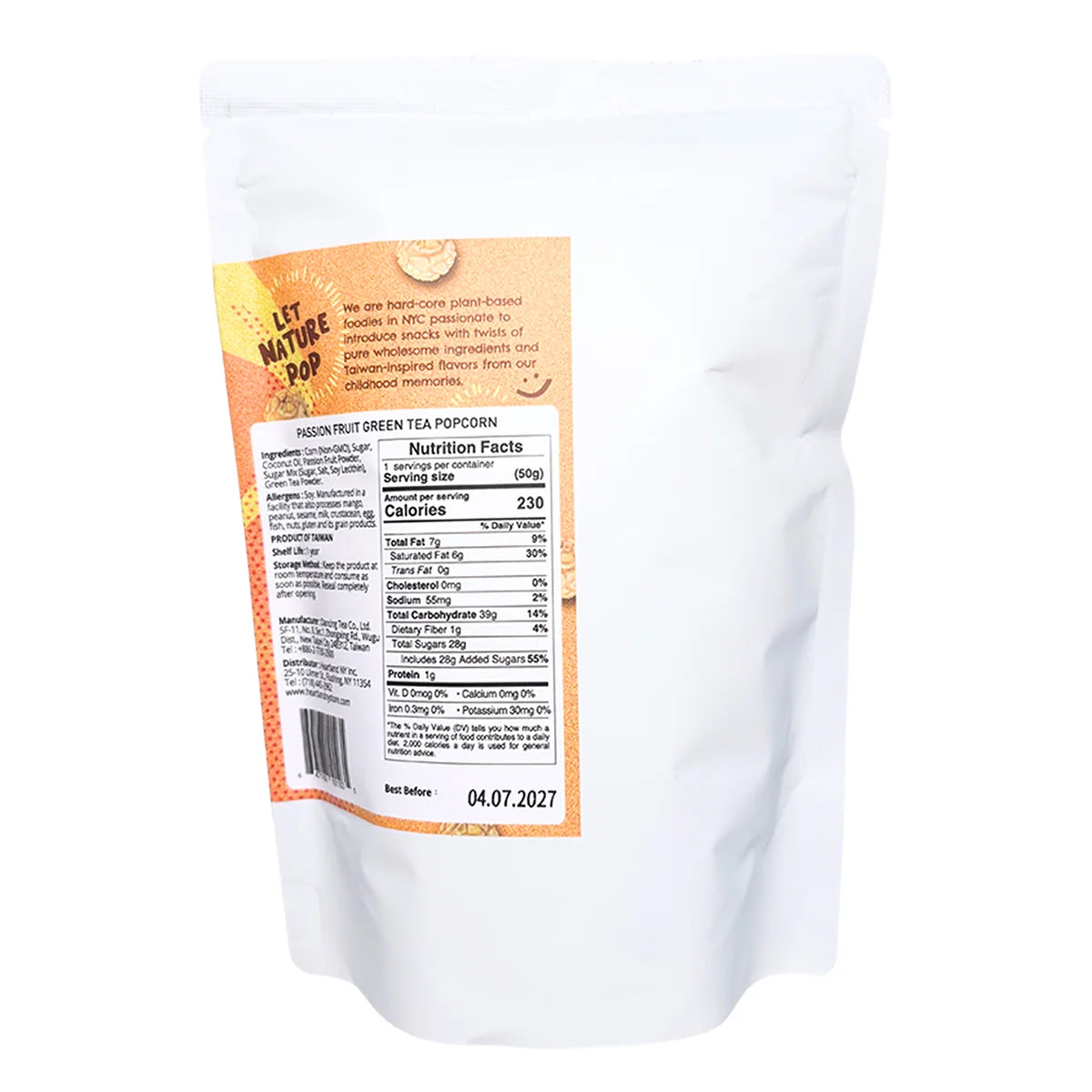 #6683 百香綠茶爆米花 Passion Fruit Green Tea Popcorn (HNY) 50g, 30/cs