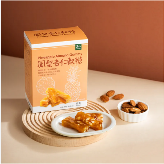 #6588 鳳梨杏仁軟糖 Pineapple Almond Gummy (里仁) 240g, 36/cs