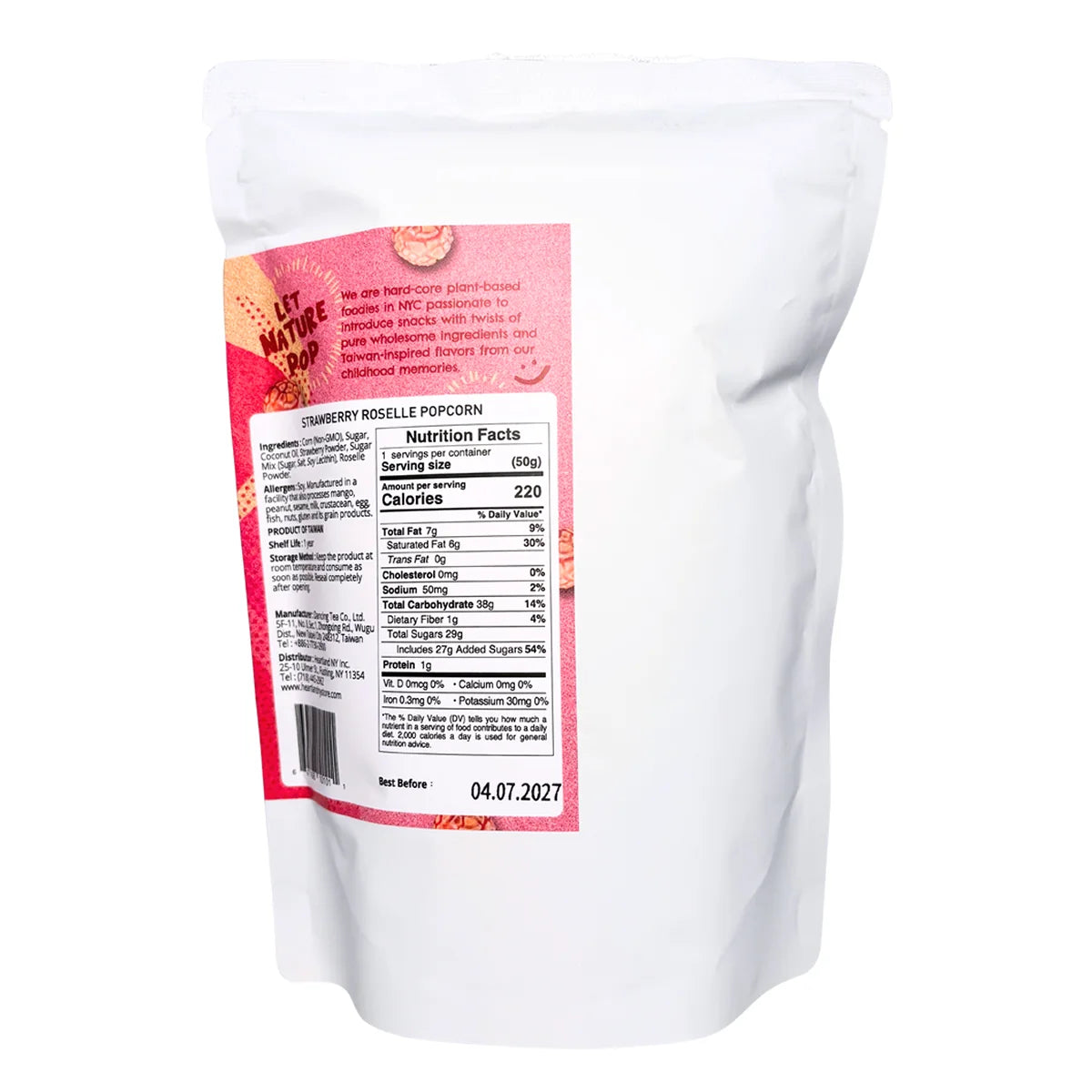 #6684 草莓洛神花爆米花 Strawberry Roselle Popcorn (HNY) 50g, 30/cs