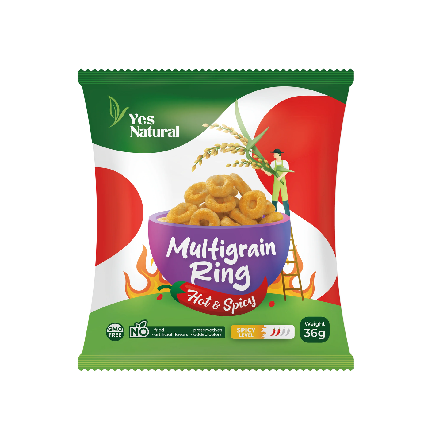 #6486 穀物圈圈-辣味 Multigrain Ring [Hot & Spicy] (悅意) 1440g, 40/cs