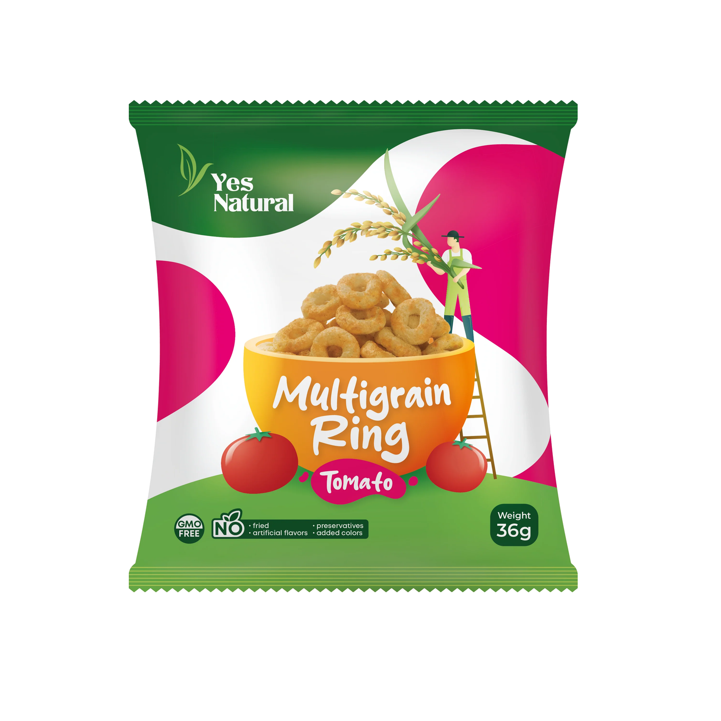 #6485	穀物圈圈-番茄口味Multigrain Ring [Tomato] (悅意) 1440g, 40/cs
