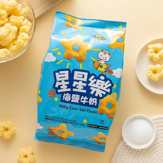 #4042 星星樂[海鹽牛奶] Milky Corn-Salt Flavor (里仁) 45 g, 32/cs