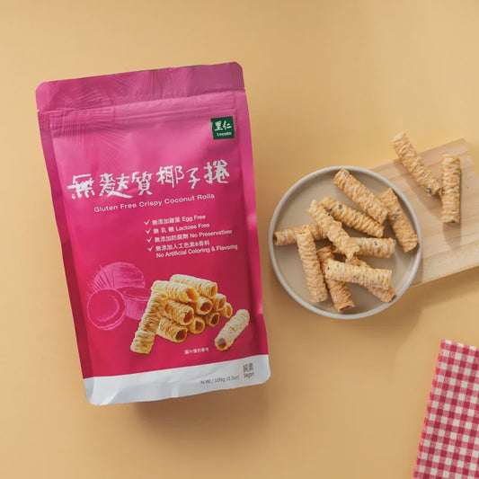 #6624 無麩質椰子捲 Gluten Free Crispy Coconut Rolls (里仁) 100g, 12/cs