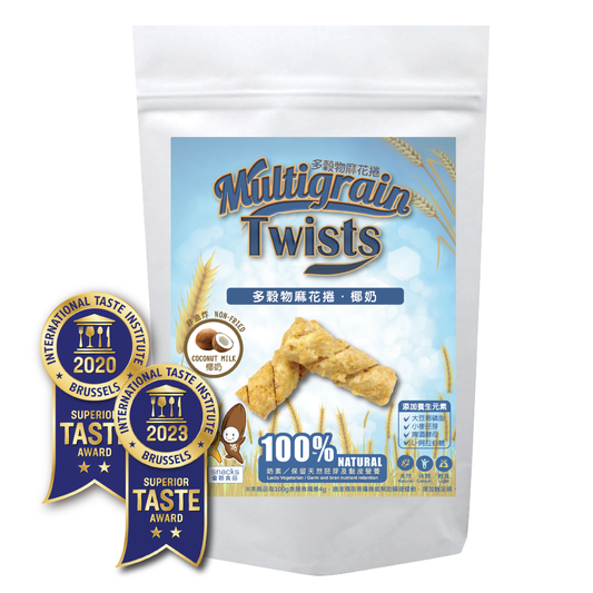 #6197 多穀物麻花捲[燕麥椰奶] Multigrain Twists-Coconut Milk (優穀) 120g, 20/cs