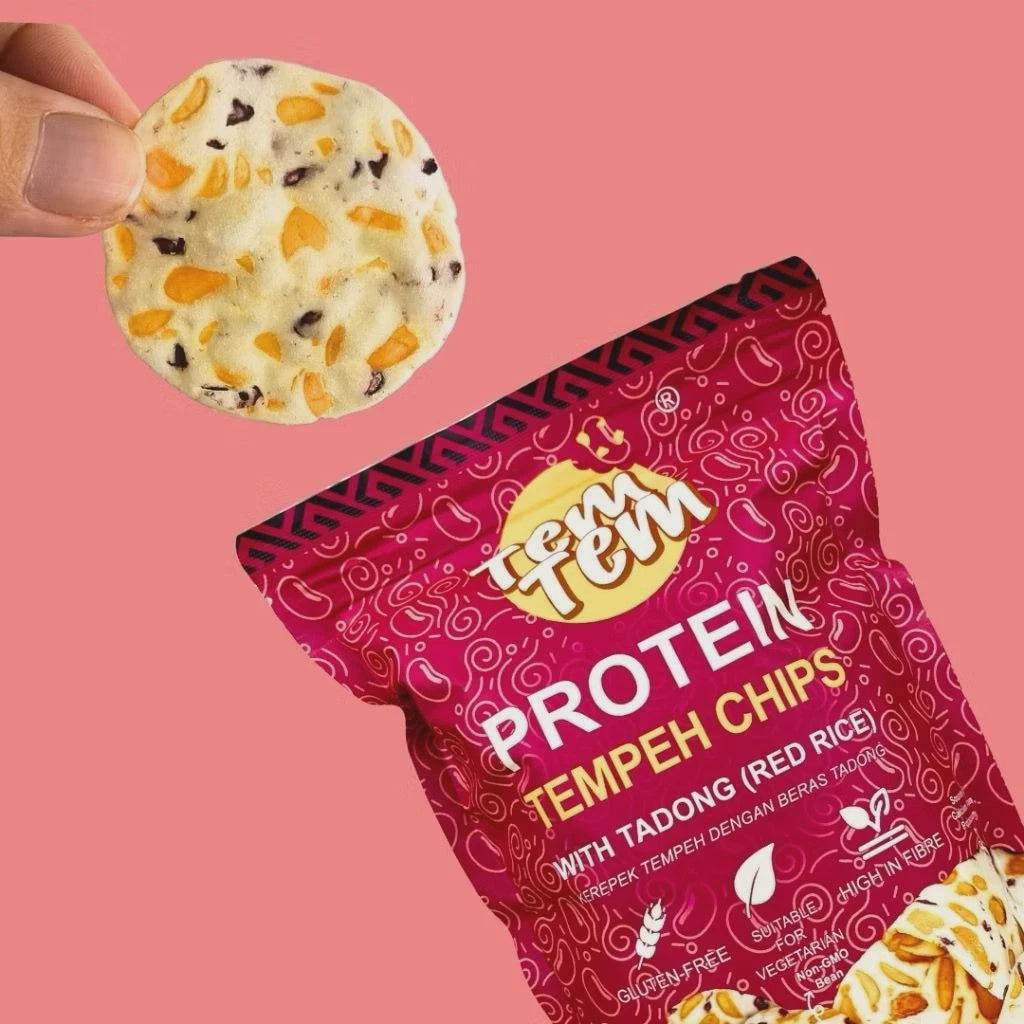 #6680 天貝脆片-红米 Protein Tempeh Chips Red Rice (悅意) 100g, 24/cs