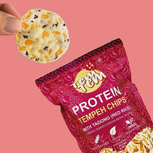 #6680 天貝脆片-紅米 Protein Tempeh Chips Red Rice (悅意) 100g, 24/cs