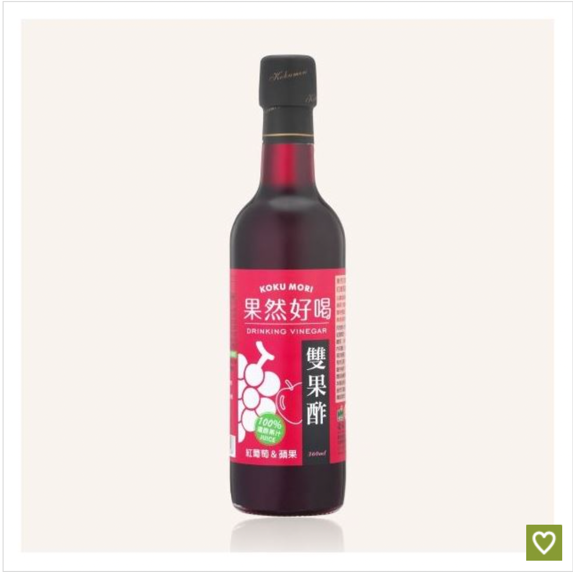 #5352 紅葡萄蘋果雙果酢Red Grapes & Apple  Vinegar (穀盛) 360ml, 12/cs