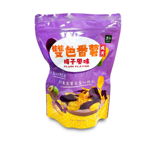 #5920 雙色蕃薯脆片-梅子風味 Mixed Sweet Potato Chips-Plum Flavor (里仁) 120g, 12/cs