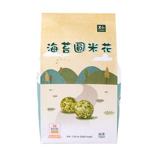 #5928 海苔圓米花 Seaweed Flavor Cookies (里仁) 22gx3包, 12/cs