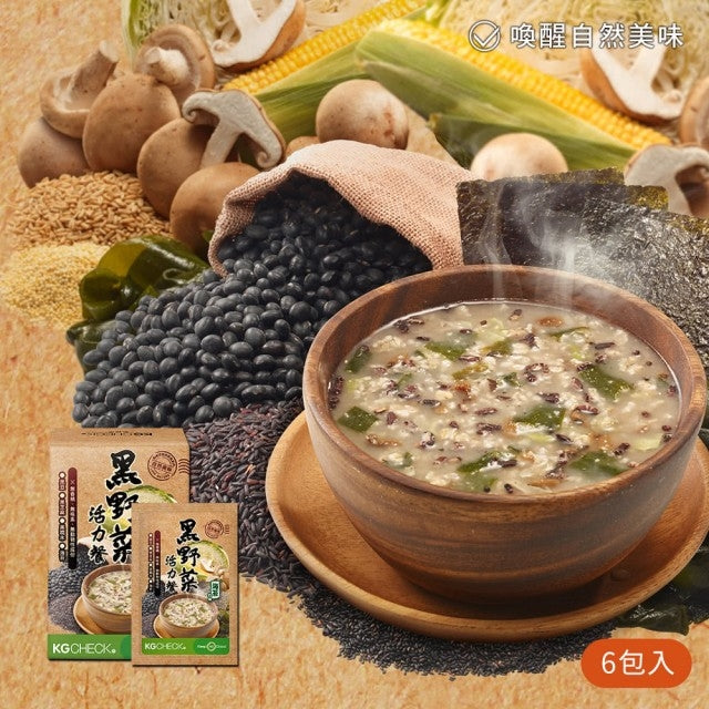 #5211 KG黑野菜活力餐[6入]  Black Veggie Oat Meal (聯華) 180 g, 24/cs