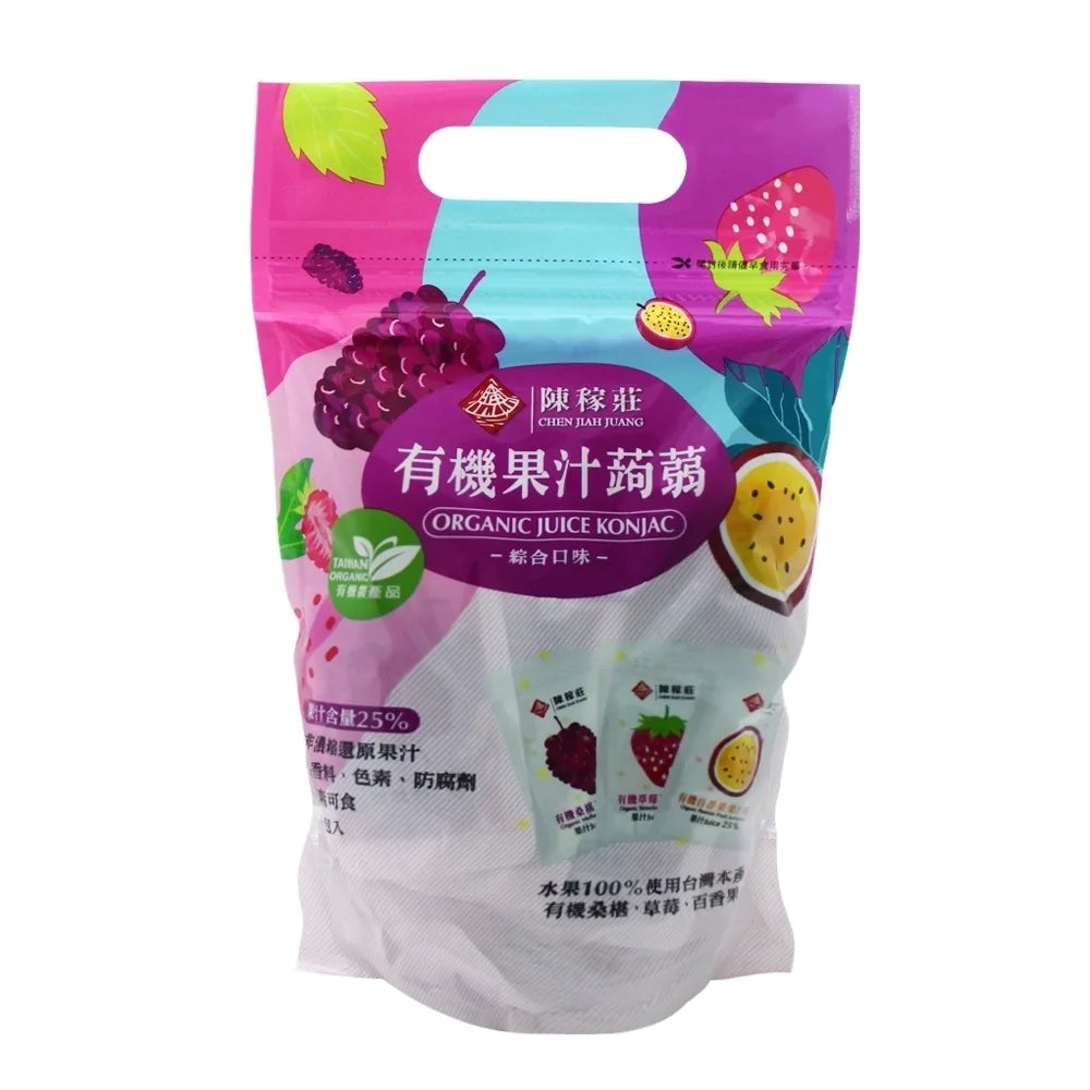 #5426 有機果汁蒟蒻-綜合口味-桑椹-草莓-百香果 Organic Juice Konjac (陳稼莊) 500, 20/cs