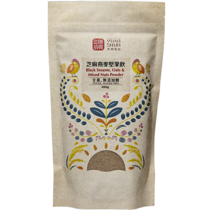 #4977 芝麻燕麥堅果飲[無糖] Black Sesame, Oats & Mixed Nuts Powder No Added Sugar (源順) 450 g