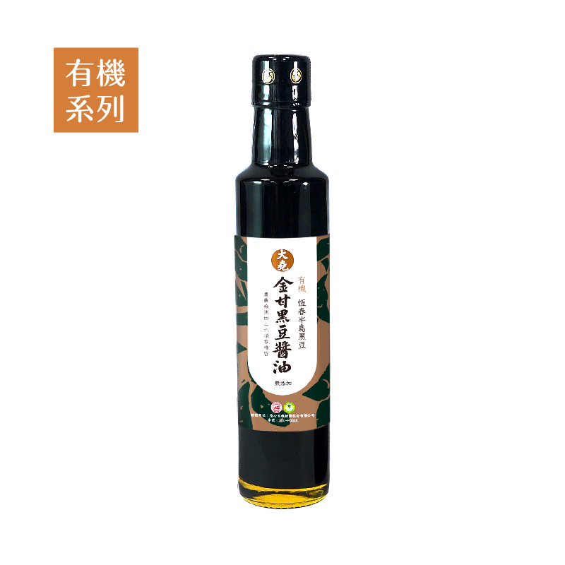 #6190 金甘有機黑豆醬油 Premium Organic Black Bean Soy Sauce (喜樂之泉) 265ml, 12/cs