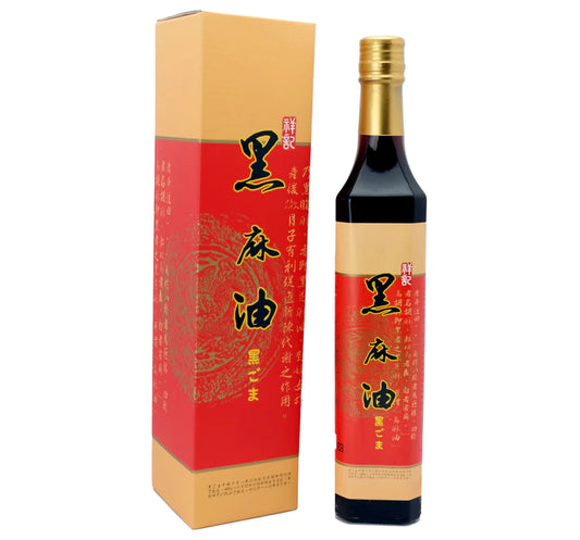#5122 祥記黑麻油 Shangi 100%  Black Sesame Oil (喜願小麥) 500g, 12/cs