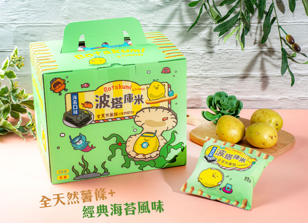 #5805 波塔庫米全天然薯條海苔口味 BOTAKUMI Potato Sticks Seaweed flavor (聯華食品) 660g [33gX20 pcs], 8/cs