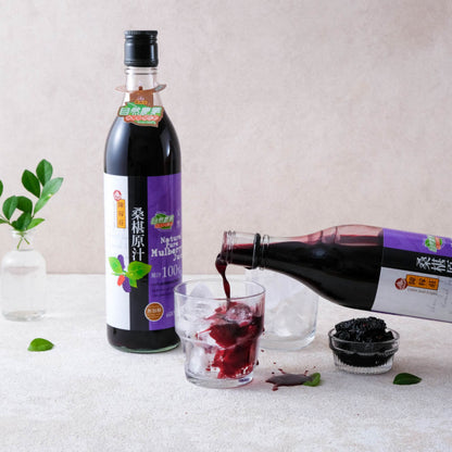 #1581 陳稼莊桑椹原汁[無糖] Pure Mulberry Juice -No Sugar Added (里仁) 600 cc, 12/cs
