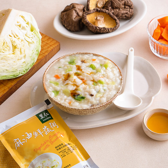 #5110 麻油鮮蔬粥-10入 Vegetable Congee with Sesame Oil (里仁) 310g, 12/cs