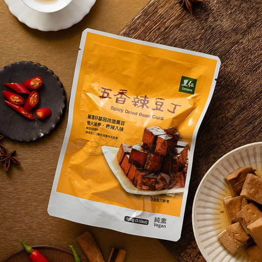 #6174 五香辣豆丁 Spicy Dried Bean Curd (里仁) 100g, 30/cs