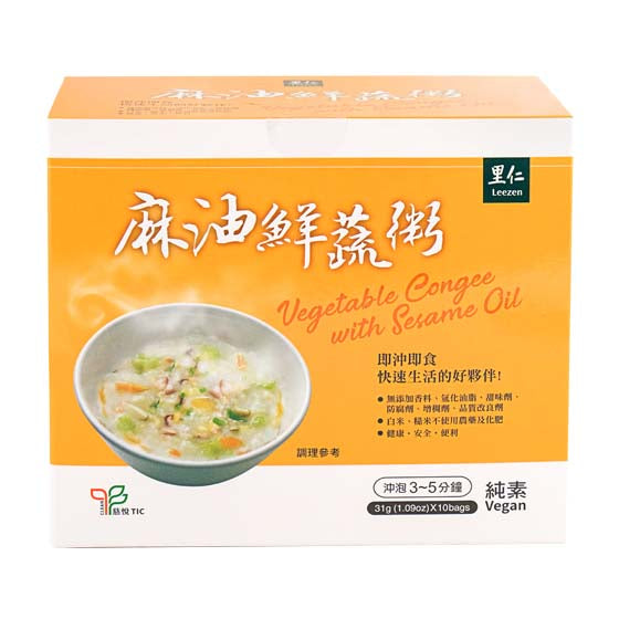 #5110 麻油鮮蔬粥[10入] Vegetable Congee with Sesame Oil (里仁) 310g, 12/cs