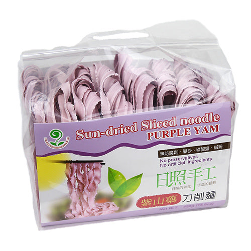 #2668 日照手工紫山藥刀削麵 Sun-dried Sliced Noodle Pur Yam (禾一發) 450 g, 16/cs